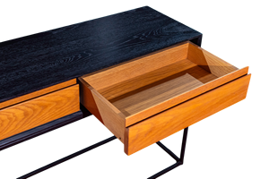 Table console moderne en bois de chêne blanc Rangement Pieds en métal tendance pour la maison Appartements Villas Salon Hôtel Meubles de chambre à coucher - Product Image 5