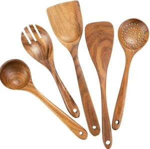 Juego de Cubiertos de Madera Clásicos Ecológicos de Aspecto Natural para Fiestas, Utensilios de Cocina, Nuevo Diseño, Precio Razonable, Saniya - Product Image 1
