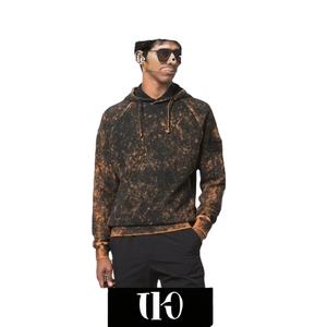 Sudadera con Capucha Estilo Desgastado con Lavado Ácido, Corte Regular Personalizado, 370 Gramos, Algodón Grueso, Forrada, Tejido Sólido, Estilo Vintage Desteñido para Hombre - Product Image 2