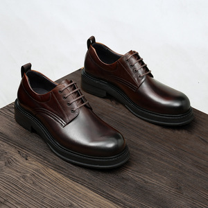 Chaussures Oxford en cuir de vachette pleine fleur avec talon amorti et design antidérapant, chaussures habillées pour hommes, chaussures en cuir - Product Image 3