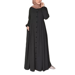 Robe musulmane unie Robe d'été une pièce décontractée à manches longues Maxi abaya style redingote abaya - Product Image 1