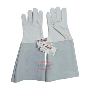 Gants de soudage TIG ISONZ ELC en cuir de vache, modèle ISONZ-110-18-7, manchette droite, résistance aux coupures EN388, épaisseur 1,2 mm, longueur 14 pouces, protection contre les chocs - Product Image 3