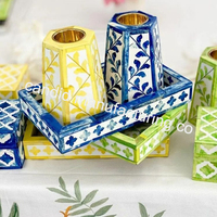 Boîte à Mubkhar avec plateau, cadeau de Ramadan, incrustation d'os de couleur, brûleur de bakheure Madkhan avec plateau de service