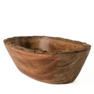 Cuenco de madera para servir, cuenco de madera para servir con acabado Natural para ensalada, fruta, hogar, cocina, mesa de comedor, fiesta y uso de boda - Product Image 4