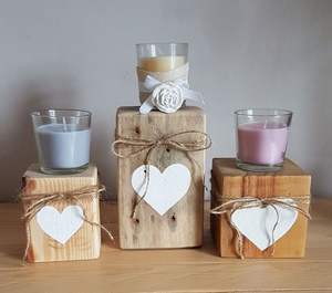 Bougeoir en bois naturel de style ferme fabriqué à la main pour les événements de restauration romantiques Décoration classique pour les occasions de Noël - Product Image 5