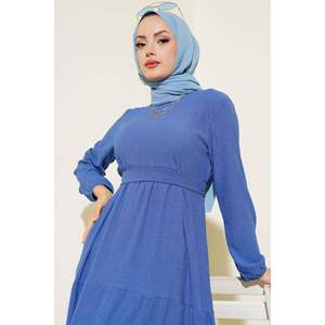 Vestido Crepé Capas Índigo - Product Image 4