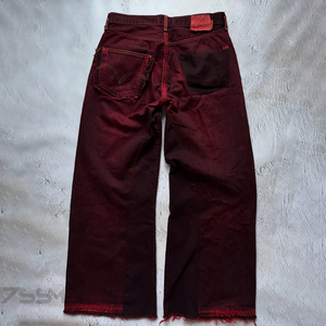 Diseñador personalizado Y2k Vintage Wash Cowboys jóvenes pantalones de pierna ancha sueltos de los hombres rotos agujero Jeans Pantalones Distress Ripped Denim Pantalones - Product Image 2