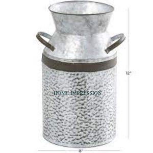 เหยือกใส่นมชุบสังกะสีมีด้ามจับอุปกรณ์ตกแต่งกระถางต้นไม้และตะกร้าสำหรับดอกไม้และพืชในบ้าน - Product Image 3