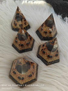Pirámide de Orgón de Turmalina Negra Natural en Forma Hexagonal, Generador de Energía de Resina y Cristal, Piedra Curativa, Decoración al por Mayor - Product Image 2