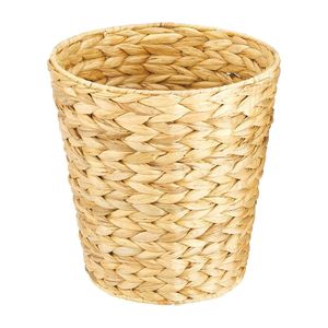 Poubelle Tissée Boho: Petite Corbeille Ronde en Jacinthe d'Eau-Poubelle Naturelle pour Essentiels de Salle de Bains - Product Image 2