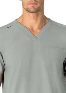 Uniformes médicos unisex para enfermería, conjuntos de uniformes de hospital elásticos de poliéster, camisa y pantalón con cordones - Product Image 3