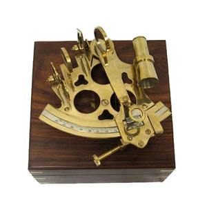 Sextant artisanal indien en laiton massif de haute qualité, finition de qualité supérieure, avec boîte en bois pour la décoration de la maison - Product Image 4