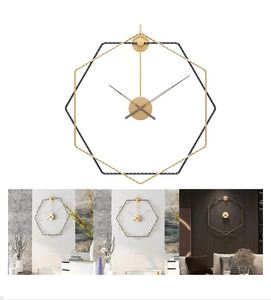 Horloge murale en laiton AK Design géométrique forme hexagonale horloges suspendues horloge de chevet Design de luxe décor à la maison à vendre - Product Image 3