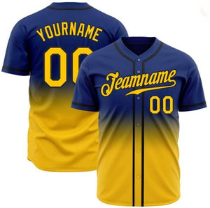 Maillots de baseball personnalisés, design personnalisé, impression par transfert thermique, respirant, 100% polyester, unisexe, col en V, 220g, vêtements de sport - Product Image 4