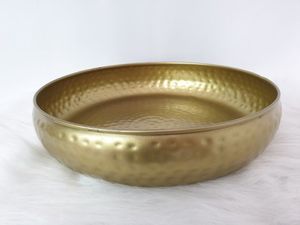 Plateau de rangement rond en laiton, décoratif, accepte les décorations personnalisées en laiton brossé doré, décoration intérieure de luxe - Product Image 4