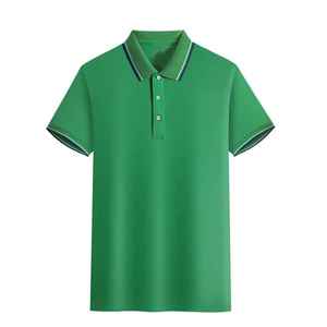 เสื้อโปโลสำหรับผู้ชายสีทึบเสื้อยืดถักแบบกำหนดเอง2025 - Product Image 5