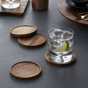 Ensemble de dessous-de-verre en bois durables et résistants à la chaleur, ronds, pour table, café, thé, vin, verre, usage domestique et de bureau - Product Image 5