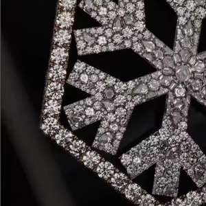 Moissanite VVS Collier pendentif diamant glacé coupe ronde Style Hip Hop clouté pour les fêtes en argent sterling 925 - Product Image 3