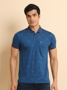 Camiseta de hombre de algodón 100% mercerizado de moda para cuello de Polo media manga con estampado de moda elegante cómodo Regular Fit Versati - Product Image 3
