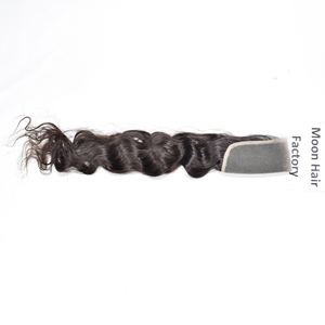 Produit authentique, fermeture en cheveux humains de temple indien, 5*5, couleur noire droite, cheveux rebondissants pour un usage quotidien, disponible en vente à l'exportation - Product Image 2