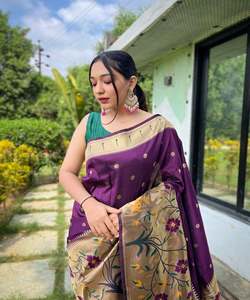 Saree Prêt-à-Porter en Coton avec Dentelle - Product Image 6