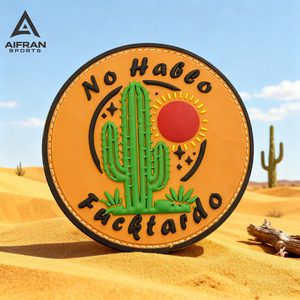 Patchs d'aviation 3D en PVC AIFRAN |   Insigne de moralité pour avions de chasse et hélicoptères |   Logo en caoutchouc de cactus du désert |   Étiquettes tactiques à scratch - Product Image 3