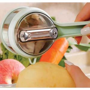 Éplucheur de fruits et légumes multifonctionnel en acier de marque japonaise, grande lame en plastique, boîte de rangement - Product Image 4
