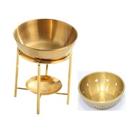 Ensemble diffuseur d'huiles essentielles élégant à quatre piliers en acier inoxydable, finition mate, écologique, sans alcool, avec bougie chauffe-plat pour la maison