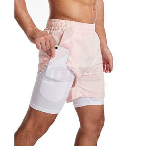 Shorts de course à double couche pour hommes, shorts d'entraînement à séchage rapide, shorts d'entraînement à double couche pour hommes - Product Image 5
