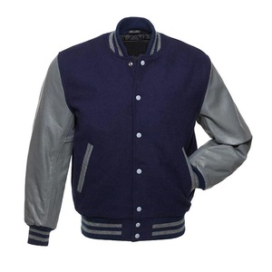 Vestes d'université de baseball à col montant personnalisées en gros Vestes Letterman vierges de style de rue pour hommes et femmes - Product Image 4