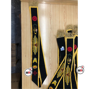 Ceintures personnalisées en velours maçonnique et en satin Ceinture de matrone passée OEM avec marteaux, ceintures Oes Velours de qualité supérieure - Product Image 3