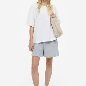 Nueva llegada de alta calidad, manga corta, logotipo personalizado, cuello redondo, Color sólido, camiseta para mujer en diferentes colores - Product Image 5