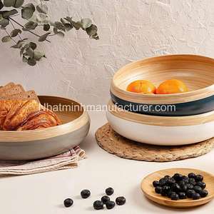 Tazón de Bambú Hilado para Cocina, Fiestas, Barbacoas, Hecho a Mano Naturalmente con Bambú 100% Natural de Alta Calidad en Vietnam - Product Image 2