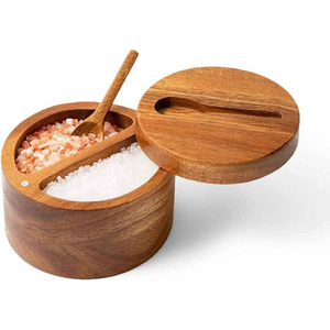 Recipiente de Almacenamiento de Especias y Hierbas de Madera de Acacia, Ecológico y Seguro para Alimentos, con Tapa de Madera Apta para Lavavajillas, para Cocina Pequeña - Product Image 5