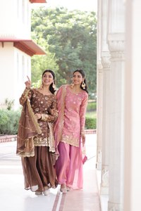 Conjunto de Salwar Kameez con Dupatta Sharara de Seda Fendi con Bordado de Lentejuelas, Estilo Vintage para Fiesta - Product Image 6