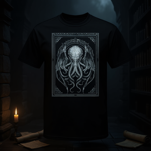 เสื้อยืดโปรโมทลายสัญลักษณ์คธูลูแบบเลิฟคราฟท์ - Product Image 3