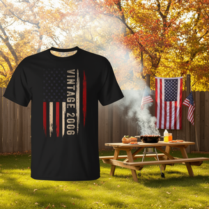 T-shirt vintage avec drapeau américain de 2006, cadeau d'anniversaire pour hommes de 19 ans - Product Image 3
