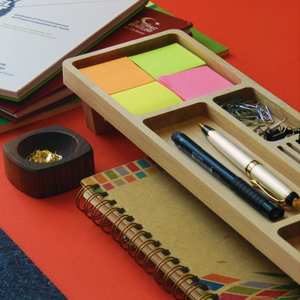 Bamboo <b>Desk</b> Organizer With <b>Drawers</b>,Tabletop Organization For Office Wooden <b>Desk</b> Organizer Bamboo Craft - Product Image 5