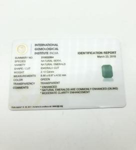 2,10 CTS. Esmeralda zambiana natural 8,7x6,90mm Octagon Emerald Cut Faceted Loose Gemstone Proveedor al por mayor de La India - Product Image 4