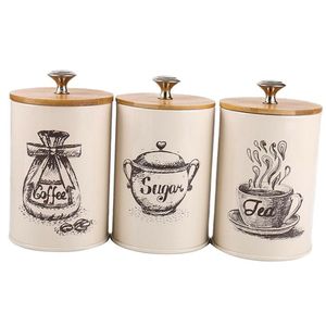 Caja de contenedor de té de café de azucarero de metal decorativo con acabado antiguo agrega encanto vintage a cualquier espacio de cocina - Product Image 5