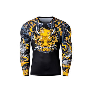 Venta al por mayor personalizada Rashguard camisa de compresión de manga larga o corta para Jiu Jitsu ropa de artes marciales - Product Image 5