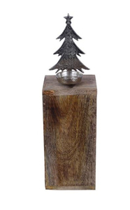 Arbre de Noël en aluminium moulé le plus vendu argent fini sur une base en bois nouvelle collection de Noël au prix de gros - Product Image 6