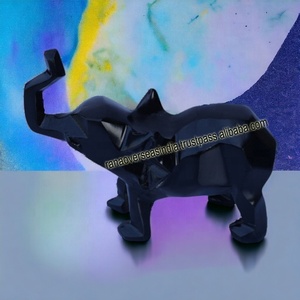 Metal <b>Elephant</b> Figurines Sculpture <b>Decorative</b> <b>Elephant</b> Feng Shui Statue With Trunk up for Office Shop Hotel - Product Image 5