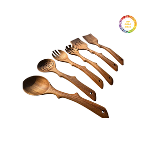 Cucharas de madera Premium, utensilios de cocina resistentes y de larga duración, precio asequible, ideales para cocinar, revolver y mezclar - Product Image 2