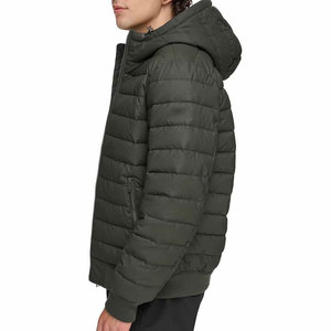 Blouson bombardier bouffant chaud d'hiver manteaux en coton à bulles vestes grande taille veste matelassée mince de couleur unie pour hommes par robe de sport - Product Image 4