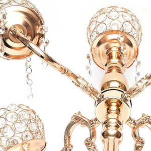 "Élégant bougeoir en cristal à 3 bras avec finition dorée au design époustouflant pour les mariages ou la décoration intérieure de luxe" - Product Image 2