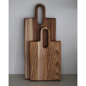 Lot de 2 planches à découper en bois d'acacia naturel réutilisables de différentes tailles avec logo personnalisé pour la cuisine - Product Image 2