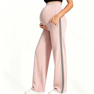 <span class=keywords><strong>Pantalon</strong></span> de maternité à jambes larges avec poches, <span class=keywords><strong>pantalon</strong></span> de yoga de <span class=keywords><strong>grossesse</strong></span> en coton taille haute, <span class=keywords><strong>pantalon</strong></span> de maternité décontracté extensible grande taille - Product Image 3