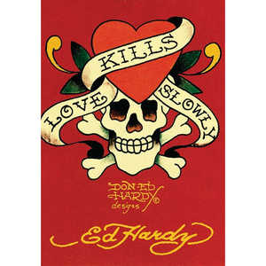Carte postale de collection Ed Hardy avec le motif mystérieux 'Love Kills Slowly' - Product Image 1