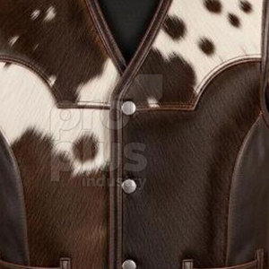 Chaleco de Cuero con Pelo de Vaca Genuino para Hombre - Moda Urbana Moderna, Prenda Exterior Informal y Transpirable - Product Image 6